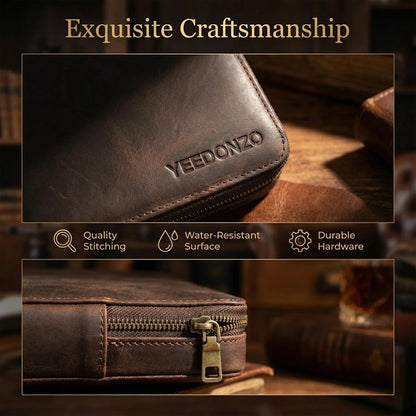 Yeedonzo Leather Watch Band Case, 12 Slot Portable Organizer for Watch Straps, Watches Strap Storage Organizer Compatible with Most Watch Bands
