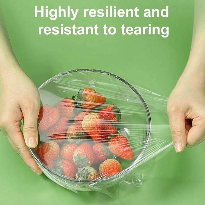Plastic Food Wrap Single pack Kitchen Cling Wrap BPA-Free Clear Cling Film for Home and Commercial Use Food Service 30cm×150Meters