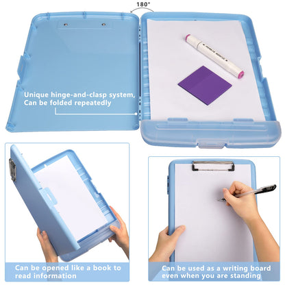 SFLHHDM Clipboard with Pen Holder, Legal Size Nursing Clipboard with Storage, Plastic Clip Board for Writing, Lightweight Cute Clipboards Storage with Low Profile Clip for Work, Office
