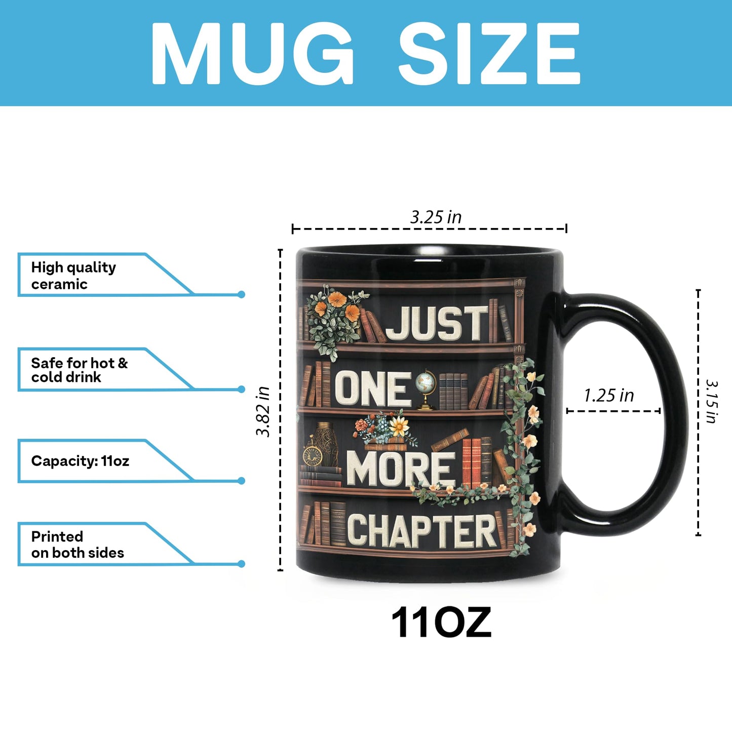 Hyturtle Cute Ghost Reading Mug Gifts on Birthday Halloween for Book Lovers