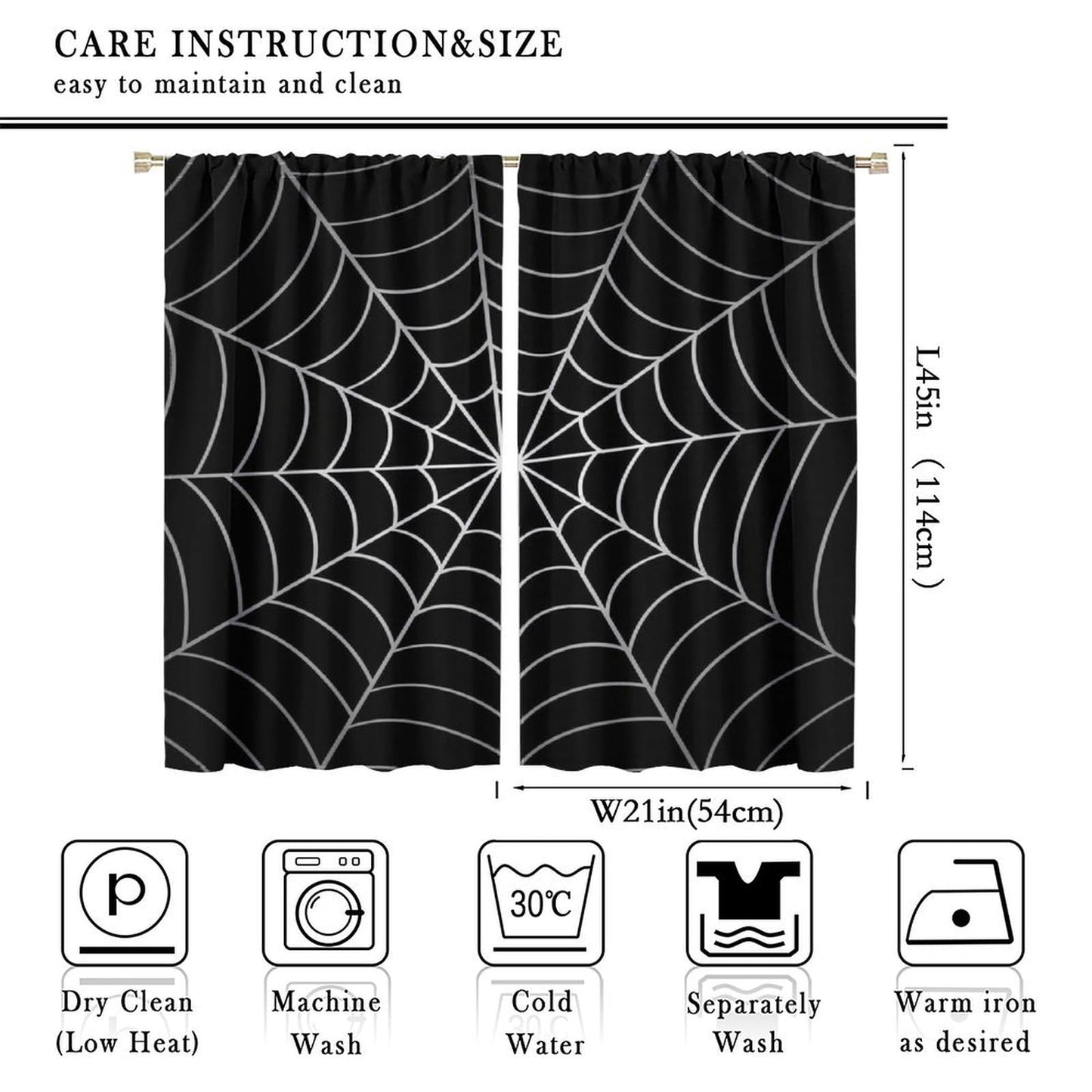 Yearn Jear Super Hero Spider Web Boys Black Window Curtains for Kids Baby Room Bedroom Home Office Decor Decorations 42 x 45 Inch Decor