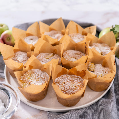 HARFINGTON 150pcs Tulip Cupcake Liners Greaseproof Baking Cups Paper Cupcake Wrappers Holders for Parties Weddings Birthdays, Dark Maple Leaf