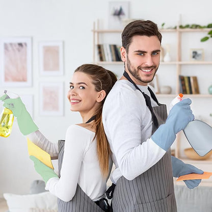 Rubber Kitchen Dishwashing Gloves - 3 Pairs Colorful Reusable Household Cleaning Gloves For Washing Dishes And Cleaning Tasks，Flexible And Durable Waterproof (Medium, Dark Green+Green+Gray)