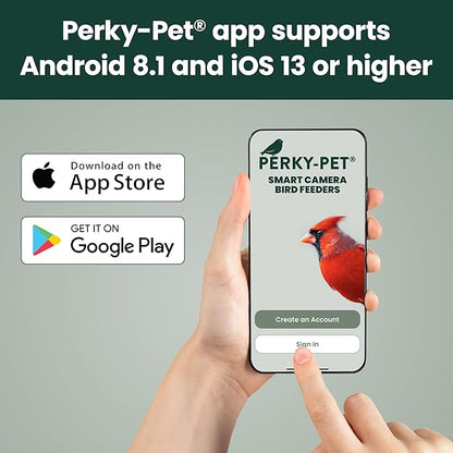 Perky-Pet Solar Powered Smart Bird Feeder with Camera - Squirrel-Resistant, 3.2L Capacity, Motion Activated 1080p HD WiFi Live Stream Camera, SPCAM, SPCAMSLR - Camera Feeder Gift Idea, Red