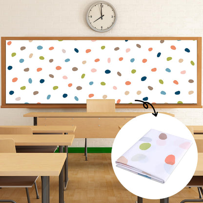 120x47 in Bulletin Board Fabric Background Back to School Classroom Decoration Large Polyester Photography Backdrop for Class Home Office Wall Decor Pillows Curtains Crafts Boho Dot