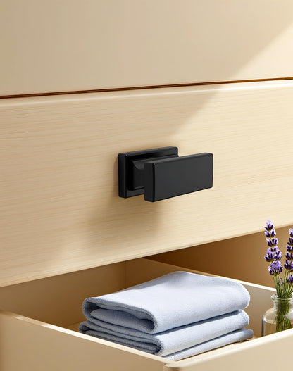 Probrico 10 Pack Black Cabinet Knobs and Pulls, 1.5 Inch (38mm) Rectangle Single Hole Drawer Handles for Kitchen, Bathroom, Dresser Cabinets