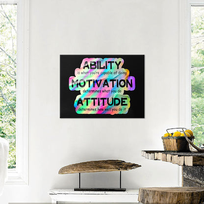 Motivational Canvas Wall Art Entrepreneurs Quotes Print Poster Inspirational Wooden Picture Painting for Home Office Parlour Living Room Bedroom Artwork Decorative Stretched and Framed [24''Wx18''H]