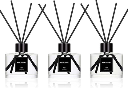 Reed Diffuser Set of 3 for Bathroom Air Fresheners, Oil Diffuser Sticks | Tuberose, Gardenia, Freesia Scent(1.7 fl oz Each Pack) Home Fragrance with 12 Stick Defusers | House Shelf Decor