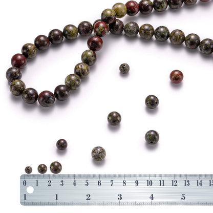BEADIA Natural Dragon Blood Stone Round Loose Semi Gemstone Beads for Jewelry Making 8MM 44PCS
