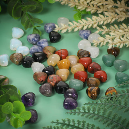 Yochus 5pcs Unakite Natural Heart Stone Beads，12mm Healing Energy Gemstone for Jewelry Making Earring Necklace DIY