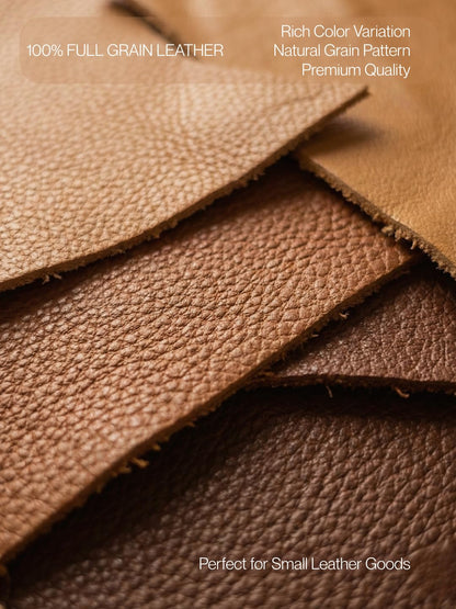 Brown Full Grain Leather Scraps: Sold by The Pound (1.0, Pounds)