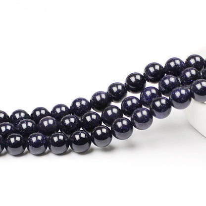 MJDCB Natural Stone Beads Blue Sand Stone Round Loose Beads for Jewelry Making DIY Bracelet Necklace (4mm)