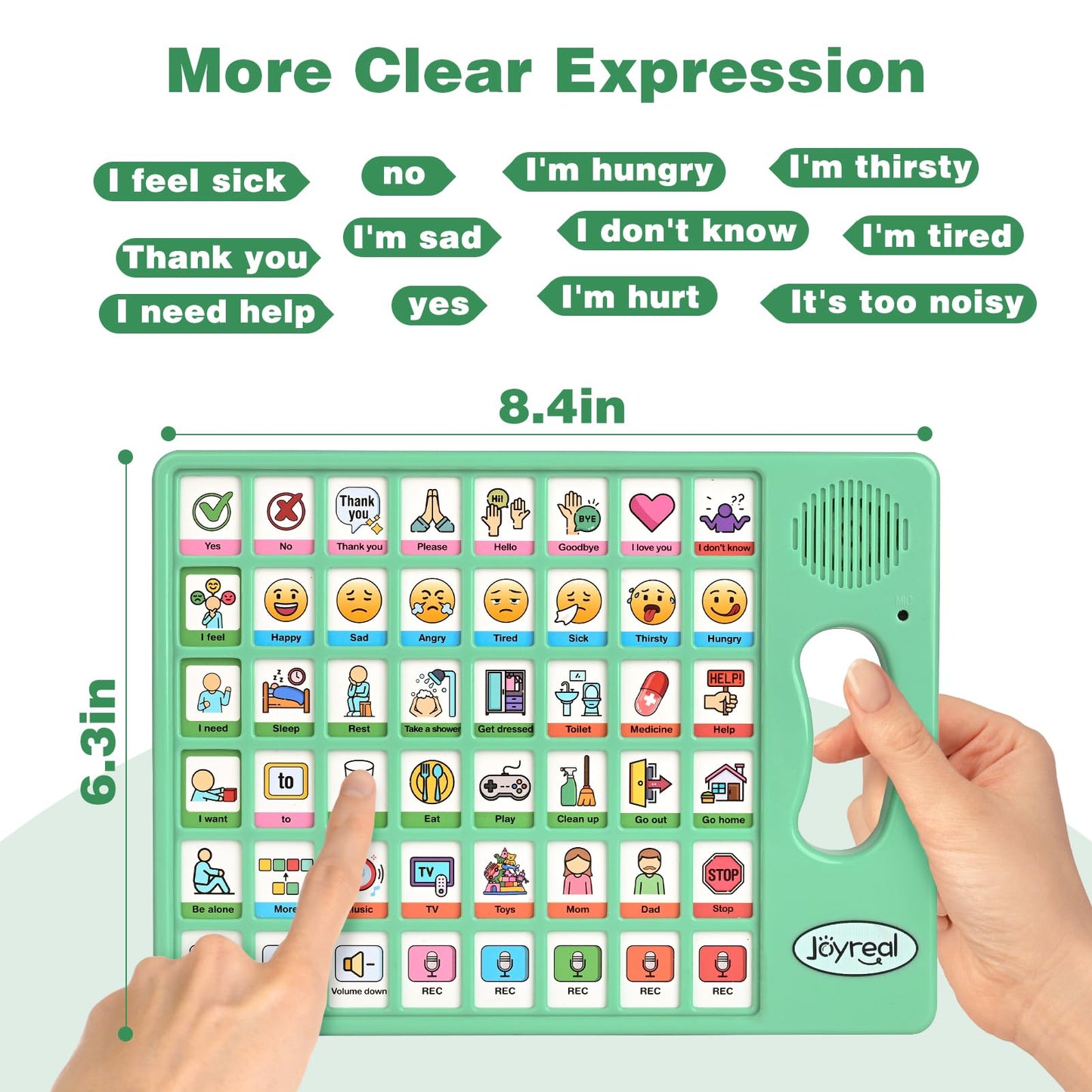 Joyreal AAC Device for Autism, Non Verbal Communication Tools for Speech Therapy & Stroke Rehab. Autism Communication Board with 5 Programmable Buttons & Adjustable Volume, Autistic Kids Must Haves
