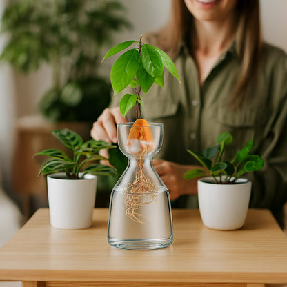 3 Pcs Acorn Vases Glass Avocado Vase Avocado Glass Vase for Growing, Hydroponics Terrariums Pot Deco Indoor Bulb Vasees Propagation Vases for Home Table Desk Indoor Decor Gardening Lover Gifts