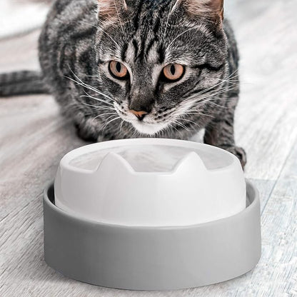 CatGuru Food Table for Cat Bowls, Elevated Feeding Station for Cat Food Bowl, Raised Stand for Pet Food and Water Bowls, Pet Feeder for Indoor Cats, Stress Free Stand for Pet Dishes or Plates (Grey)