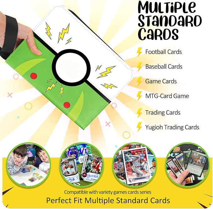 Collectible Trading Card Albums, 400 Card Holders with 50 Removable Sleeves, Portable 4 Pockets Collectible Trading Card Binder, PU Card Collection Binder for MTG, TCG, Sport Card, Game Cards