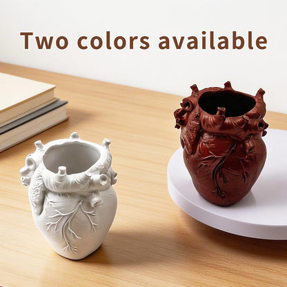 MealFlow Pro Anatomical Heart Pencil Holder, Resin Organ-Shaped Pen Cup Desk Organizer Decor, Makeup Brush Holder, Compact Desk Accessories Gift, Pen Holder for School, Office(RED)