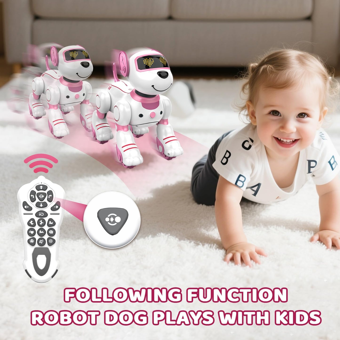 great dachong Robot Dog Toy for Kids 3-12: Remote Control Interactive Robot Puppy with Touch & Follow, Programmable Tricks, Dancing & Walking, Birthday Gift for Smart Boys & Girls