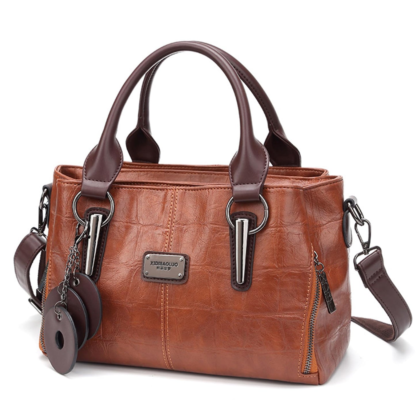 mcuvaec Handbags and Purses for women Vegan Leather Tote Bag for Women Satchel Shoulder Bags Travel Purse with Compartments (Brown)