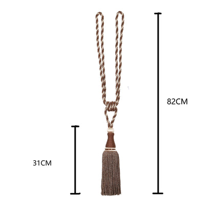 HedongHexi 2 Pack Large Tassel Curtain Tiebacks, Luxury Curtain Rope Tie Backs, Home Decorative Holdbacks Braided Tassel Tie-Backs (Dark Coffee, 2 Pack)