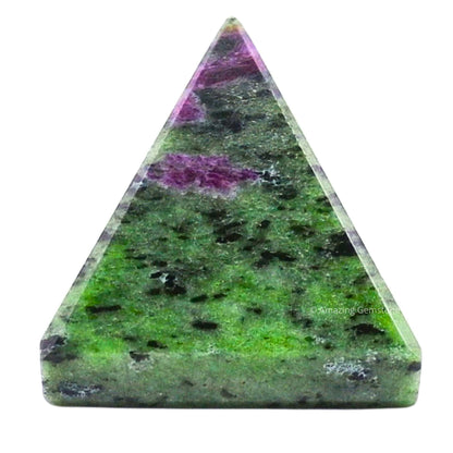 Amazing Gemstone Ruby Zoisite Pyramid Crystal Healing Stones - 1" Great Pyramid Figurine of Natural Stone Pyramid for Meditation, Reiki, Chakra Balancing and Crystal Pyramids Grid