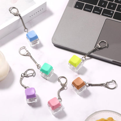 Seeloowy 36 Pcs Keyboard Fidget Clicker Keyboard Keychain Decompression Relief Toys Button Stress Relief Gifts for Adults Pass the Time Office Party Favors (Classic Color)