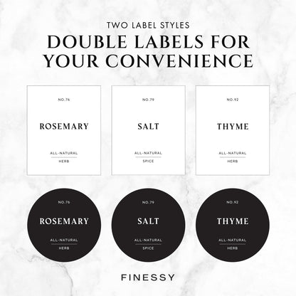 FINESSY Bamboo Glass Spice Jars with Labels and Shaker Lids Clear Empty 4oz 24 Pack Bottles Set, Glass Spice Containers with Labels, Seasoning Organizer Jars
