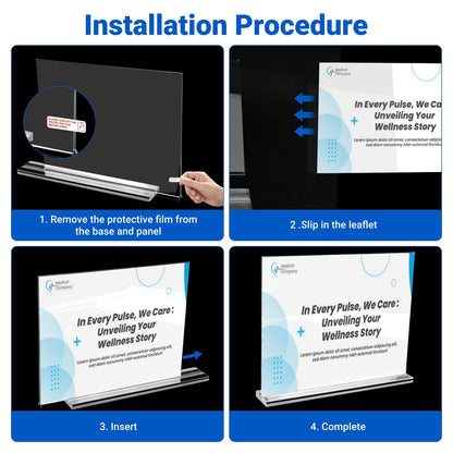 3 Pack Acrylic Sign Holder 11 x 8.5 Horizontal, Double-Sided Clear Sign Holder Plastic Stands for Display, T Shape Acrylic Table Sign Stands for Office Store Restaurants Wedding Party Decoration