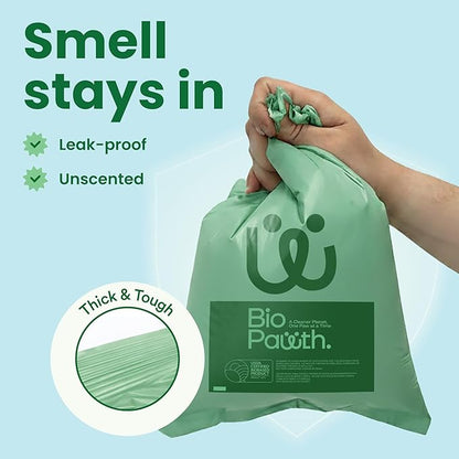 Dog Poop Bags, USDA Certified Biobased Product (42%), Extra Thick & Leak-Proof, Unscented Pet Waste Bags for Dogs & Cats, 120 Count