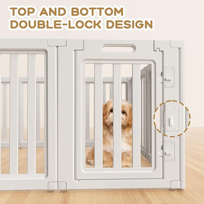 Dog Playpen, Clear Dog Pen, Dog Pen Indoor, Easy to Install and Remove Dog Play Pen, Puppy Playpen Suitable for Dogs, Cats,Dog Playpen Indoor (White, 30.3 inch Height, 8 Panels)