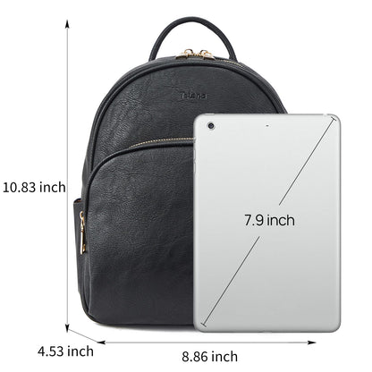 Telena Small Backpack Purse for Women Cute Mini Leather Travel Shoulder Bags Black
