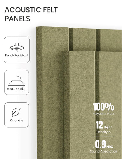 Fluxynara Large Felt Bulletin Board 48" x 36" Cork Board Alternative-12 Pack with 70 Safe Removable Adhesive Tabs, Cork Boards for Walls Cork Board for Home Office Classroom Pin Board (Olive Green)