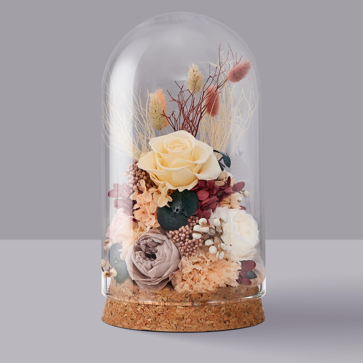 5pcs Cloche Glass Dome Wedding Favor Glass Dome Jars Bottles with Cork Stoppers Display with Cork Base for Party Favors, Arts and Small Projects