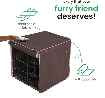 Molly Mutt Landslide Dog Crate Cover, 100% Cotton Canvas Cover with 2 Roll-Up Panels, Ideal for Dog or Cat Crate, Durable, Washable, and Free of Harmful Chemicals, 36" x 24" x 27"