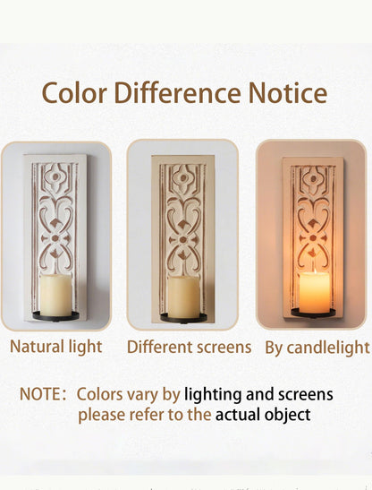 Walasis Rustic Farmhouse Candle Sconces Wall Decor Set of 2