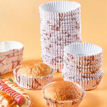 YOUEON 600 Pcs 3.5 In Jumbo Cupcake Liners Greaseproof, 6 Oz Large Paper Baking Cups Non-Stick, Jumbo Muffin Liners for Muffins, Cupcakes, Brownie, Quiche, Mini Snacks, Recyclable, 3 Pattern