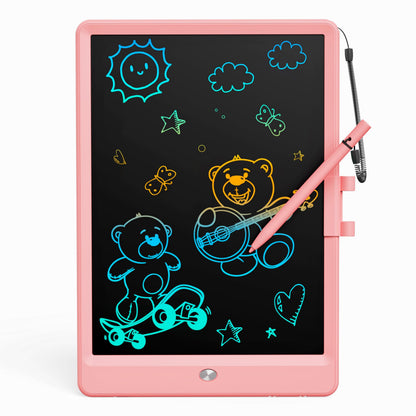 Bravokids Toys for 3 Years Old Girls Boys, LCD Writing Tablet 10 Inch Doodle Board, Electronic Drawing Pads, Educational Birthday Gift for 3 Years Old Kids Toddler (Light Pink)