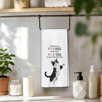Chicimln Funny Tuxedo Cat Kitchen Towels, Tuxedo Cat Gifts Decorative Hand Towels, Gifts for Cats Lovers Dish Tea Towel Drying Cloth for Kitchen Decor,16x24 Inch,Set of 2