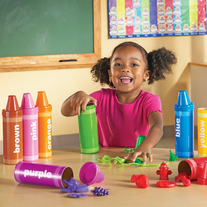 Learning Resources Rainbow Sorting Crayons - Toddler Gifts, Toddler Accessories, Jumbo Stacking Toys, Fine Motor Skills, Classroom And Preschool Activities, Montessori