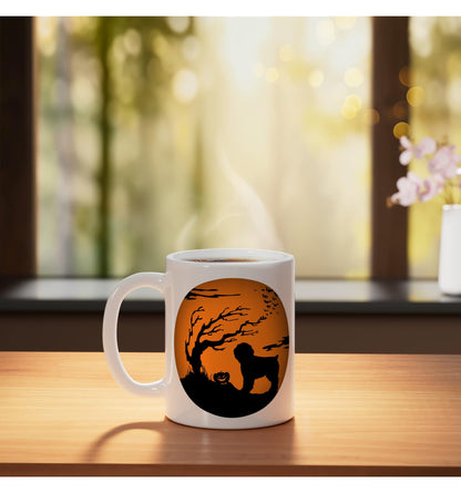 Bouvier des Flandres Halloween Ceramic Mug, White