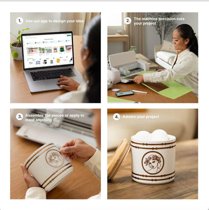Cricut Explore 4 - Smart Cutting Machine (Seashell) | Engagement Plus Bundle - Includes EasyPress 3 Heat Press (9x9) + Mat, Tote Bag, Material Samplers, Machine Mat, Pens, Tools, & 25 Digital Images