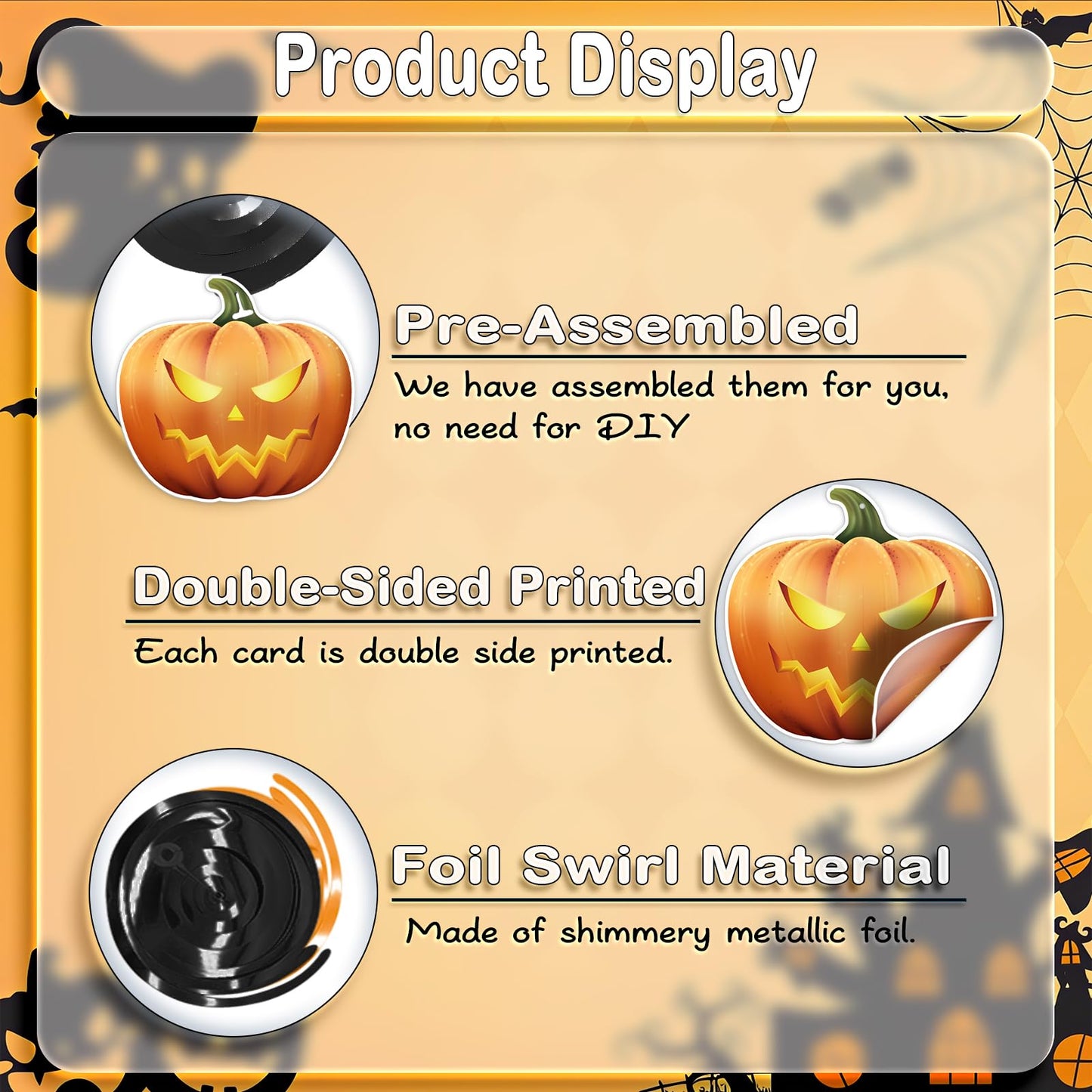 PartyGarden Halloween Hanging Swirl Decorations - 36 Pcs Hanging Spooky Ceiling Decor with Ghost, Pumpkin, Skull for Home, Office, Party