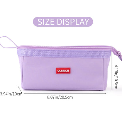 CICIMELON Pencil Case Large Capacity Pouch Pen Bag for School Teen Girl Boy Men Women (Purple)