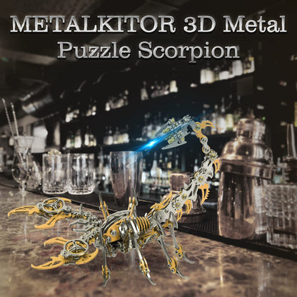 Metalkitor Scorpion 3D Metal Puzzles Kits for Adults Teens – 454 Pcs – Mechanical Assembly Models – 4 Hours to Build – Ideal for Gifts and Decorations (Golden)