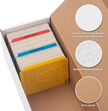 SUNEZLGO 12 Pack Trading Card Storage Box,Cardboard Sports Game Card Storage Collector Boxes with 20 PCS Dividers,Card Organizer for Basketball Cards,Hold 7200 Standard Trading Cards