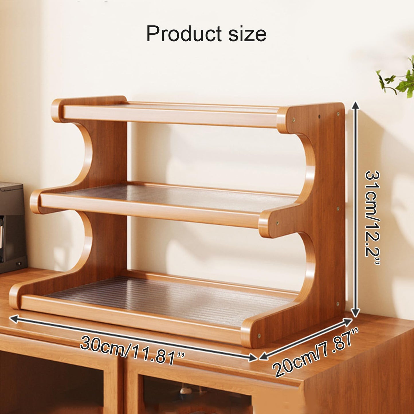 Wynfelo 3-Tier Wooden Mug Holder Countertop, Coffee Cup Holder Mug Display Coffee Mug Organizer Mug Rack for Coffee Station Organizer Mug Shelf for Cabinet for Kitchen, Home,Natural
