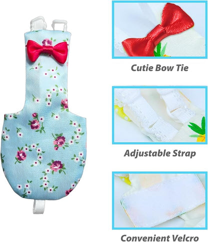 UKJENT Bird Diaper Protective Parrot Nappy 2 Pack, Reusable Outdoor Flight Suit with Waterproof Inner Layer, Machine Washable Cute Urine Wet Suit for Parrots Medium(M)