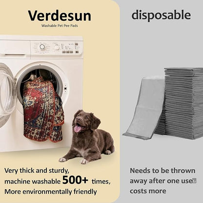 Washable Pee Pads for Dogs, Reusable Puppy Potty Training Pads, Ultra-Absorbent Thick Waterproof Leak-Proof Non-Slip Pads & Mat for Crate, Playpen, Floor, Whelping & Housebreaking , 2 Pack 36"x72"