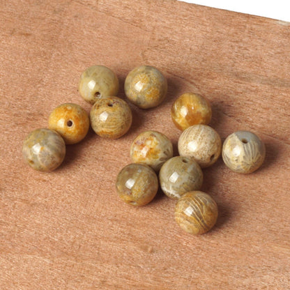 100Pcs Natural Stone 6mm Chrysanthemum Stone Round Loose Gemstone Energy Healing Beads Hole Size 1mm DIY Smooth Beads for Bracelet Necklace Earrings Jewelry Making