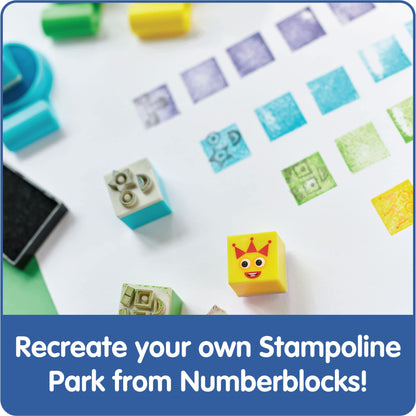 hand2mind Numberblocks Stampoline Park Stamp Activity Set, 20 Stamps, 12 Washable Ink Pads, Number Toys, Kids Arts & Crafts, Preschool Math Toys, Toddler Learning Activities, Birthday Gifts for Kids